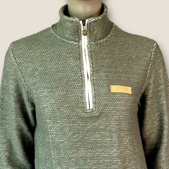 Jadelynn Brooke 1/4 Zip Pullover Sweater Waffle Knit Boyfriend Womens S Green - Picture 4 of 14